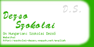 dezso szokolai business card