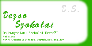 dezso szokolai business card
